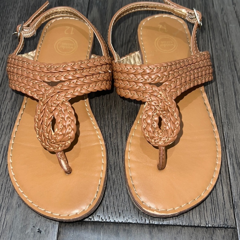 Toddler girl braided thong sandals